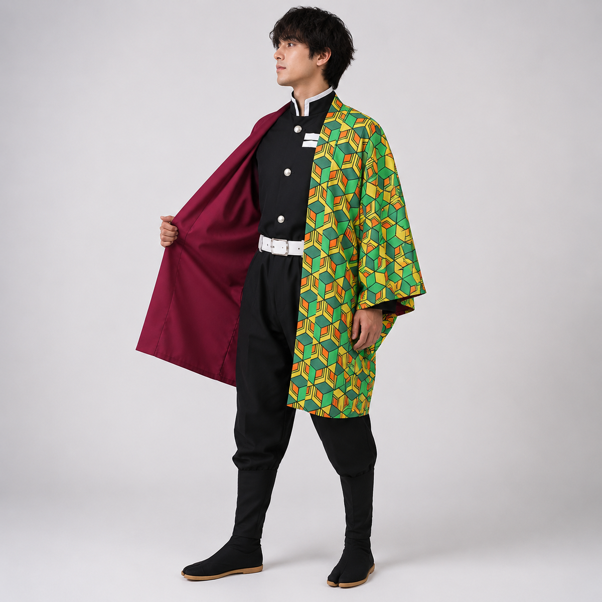 Kids' Halloween Anime Cosplay Costume with Haori Jacket and Character for Party