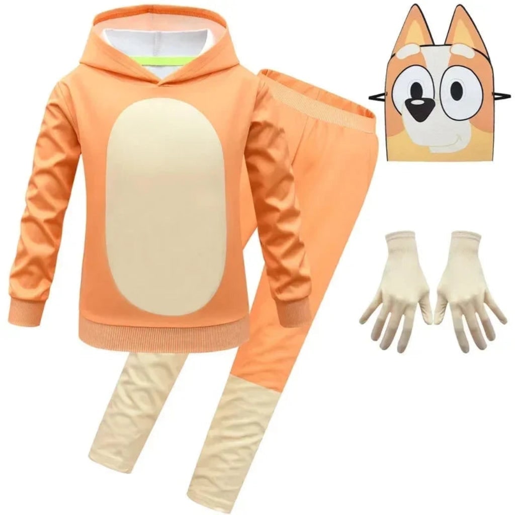 Kids' Halloween Character Costume with Mask Hoodie and Pants Set for Dress Up Party