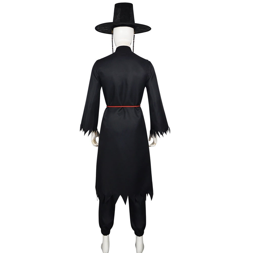 Kids' Halloween Cosplay Costume Korean Traditional Hanbok with Hat Accessories and Silver Chain Details