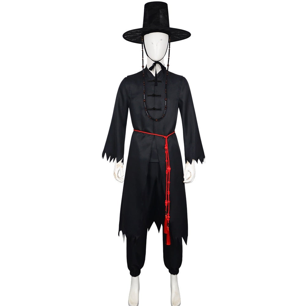 Kids' Halloween Cosplay Costume Korean Traditional Hanbok with Hat Accessories and Silver Chain Details