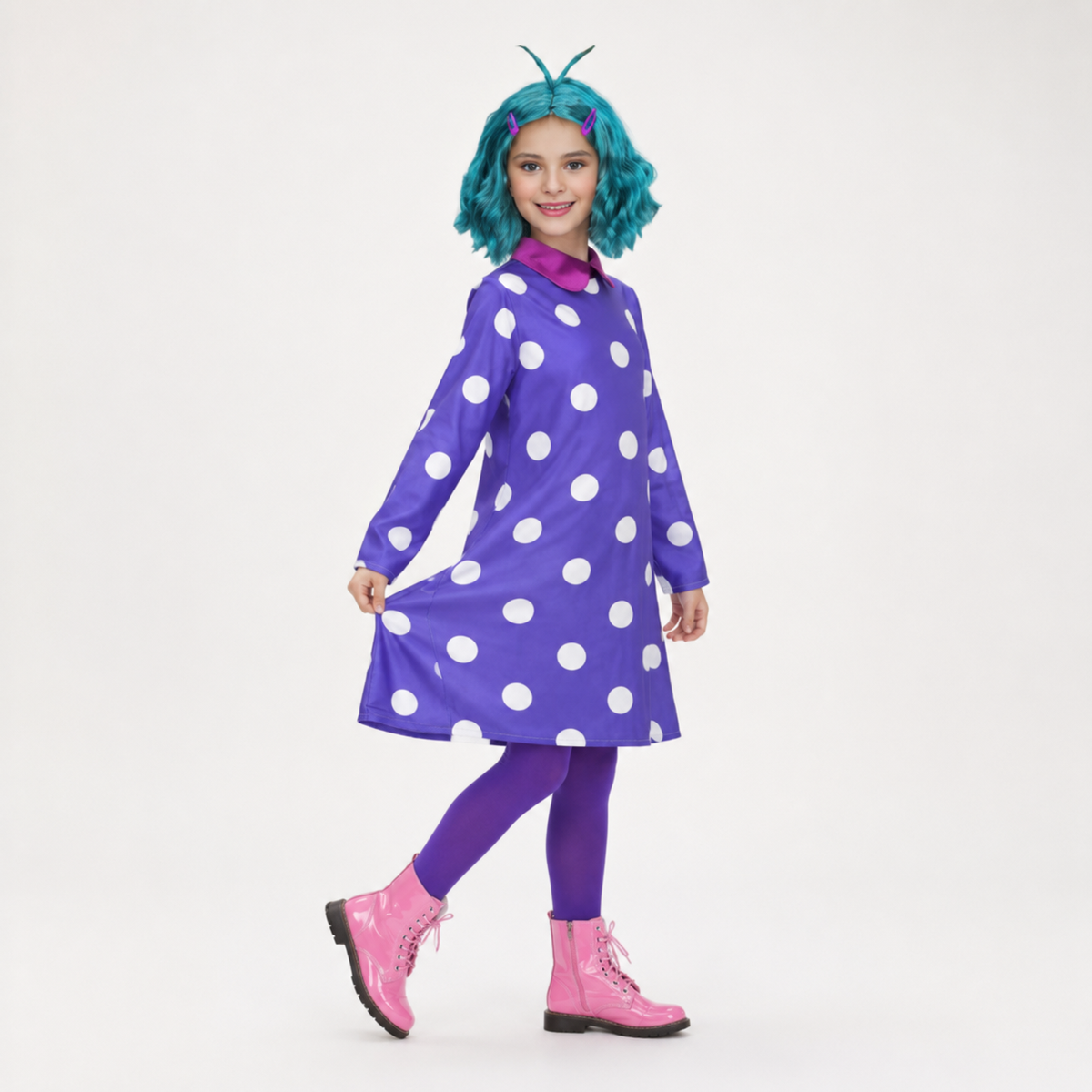 Kids' Halloween Cosplay Costume Polka Dot Dress with and Tights for Party and Themed Events