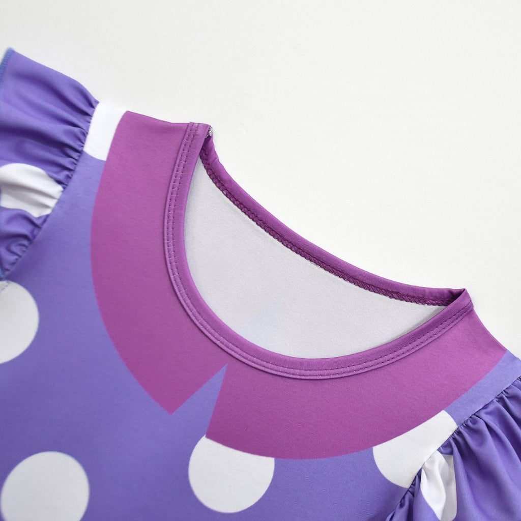 Kids' Halloween Costumes for Princess Dress with Polka Dot Pattern Flutter Sleeves