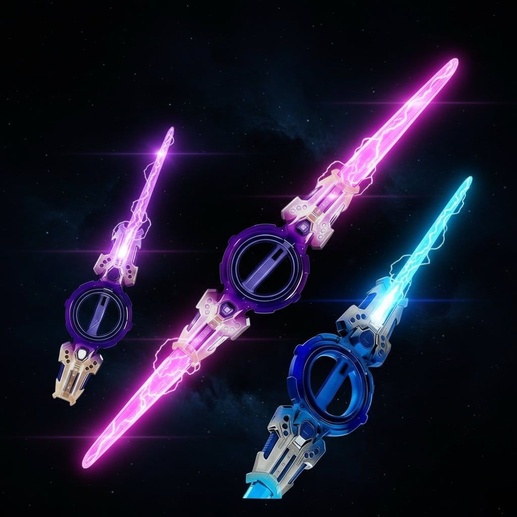 Kids' Halloween Light Up Sword Lightsaber Darth Maul Toy with LED Double Blade Retractable