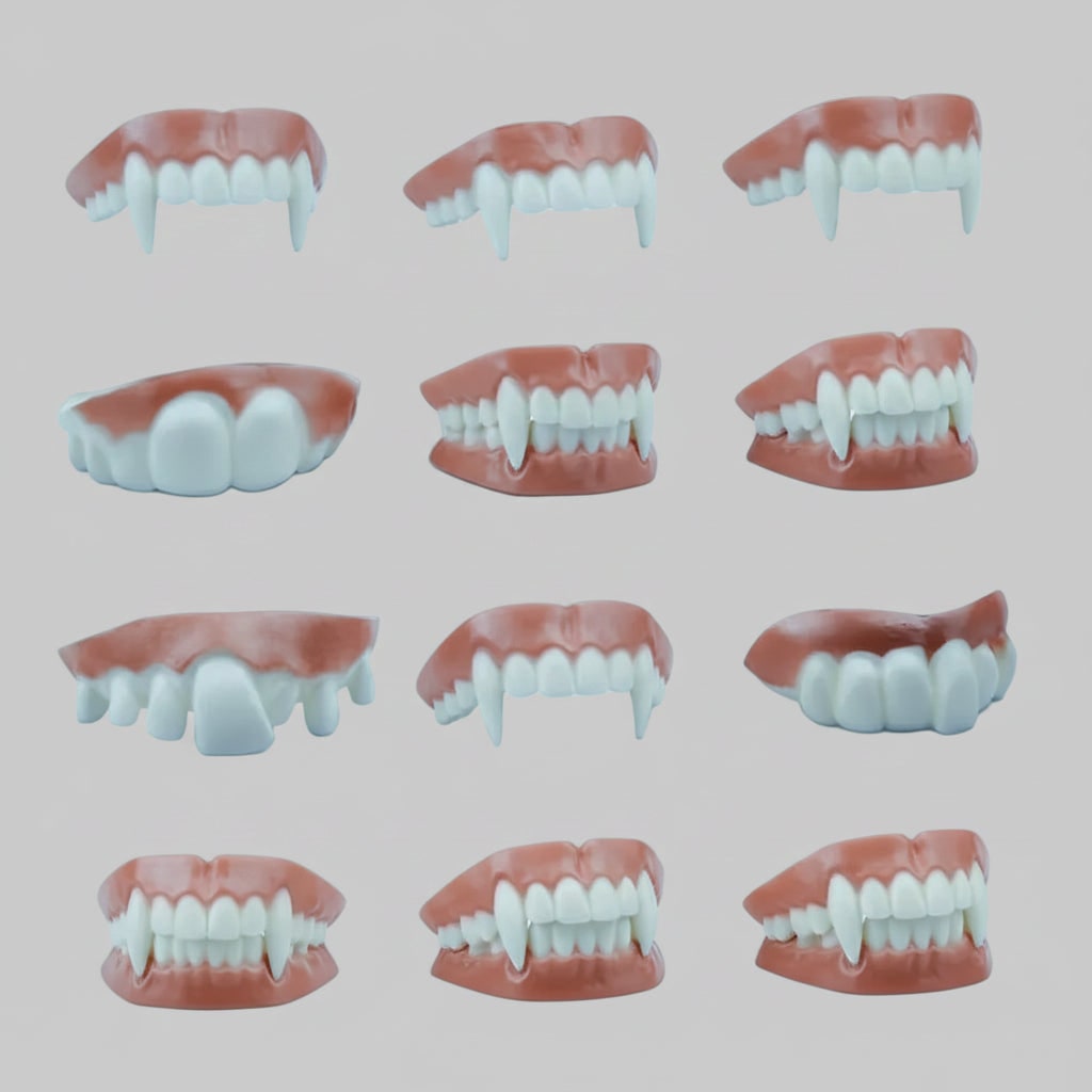 Kids' Halloween Vampire Teeth Snap on Fake Fangs and False Costume Full