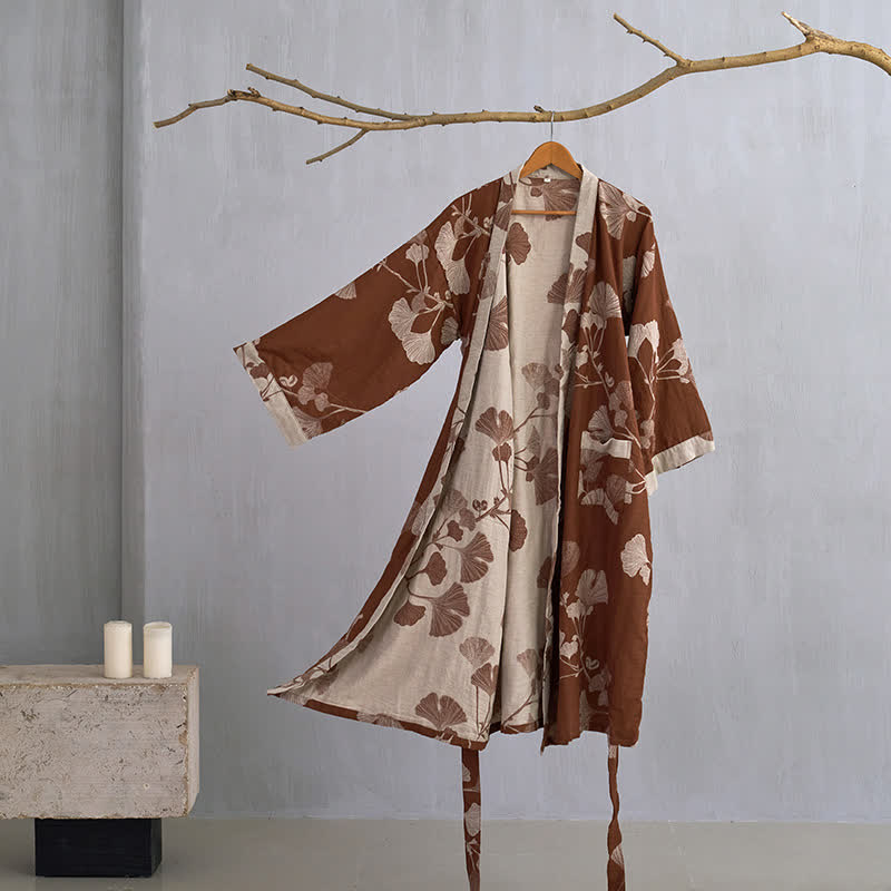 KIMORAE – Reversible Cotton Kimono Bathrobe for All-Season Comfort