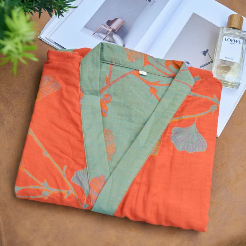 KIMORAE – Reversible Cotton Kimono Bathrobe for All-Season Comfort