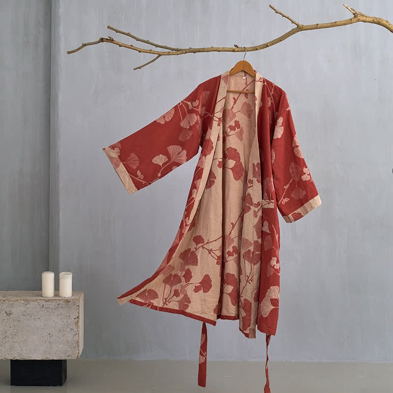 KIMORAE – Reversible Cotton Kimono Bathrobe for All-Season Comfort