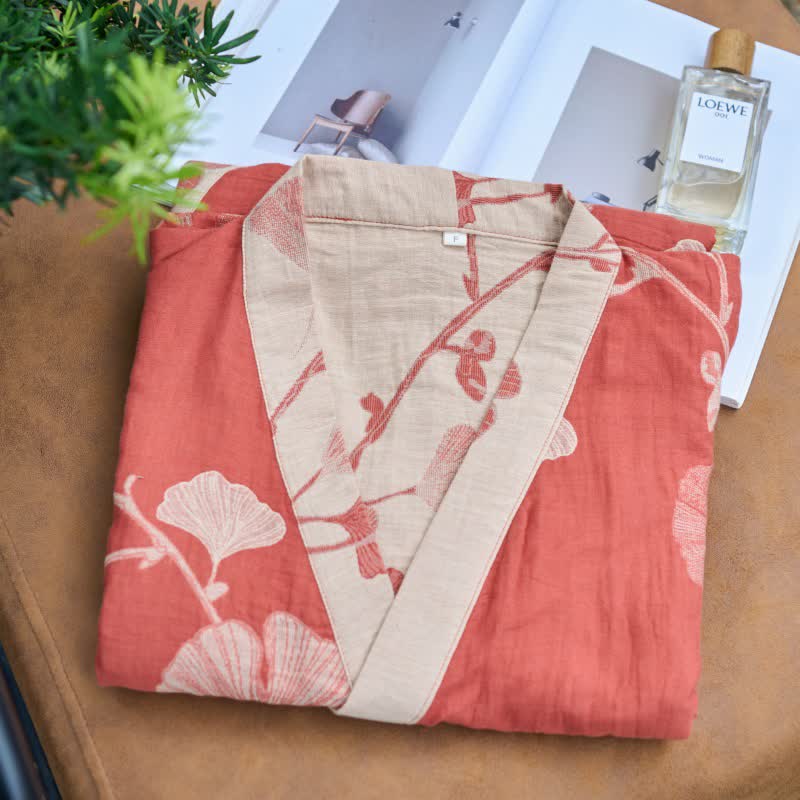 KIMORAE – Reversible Cotton Kimono Bathrobe for All-Season Comfort