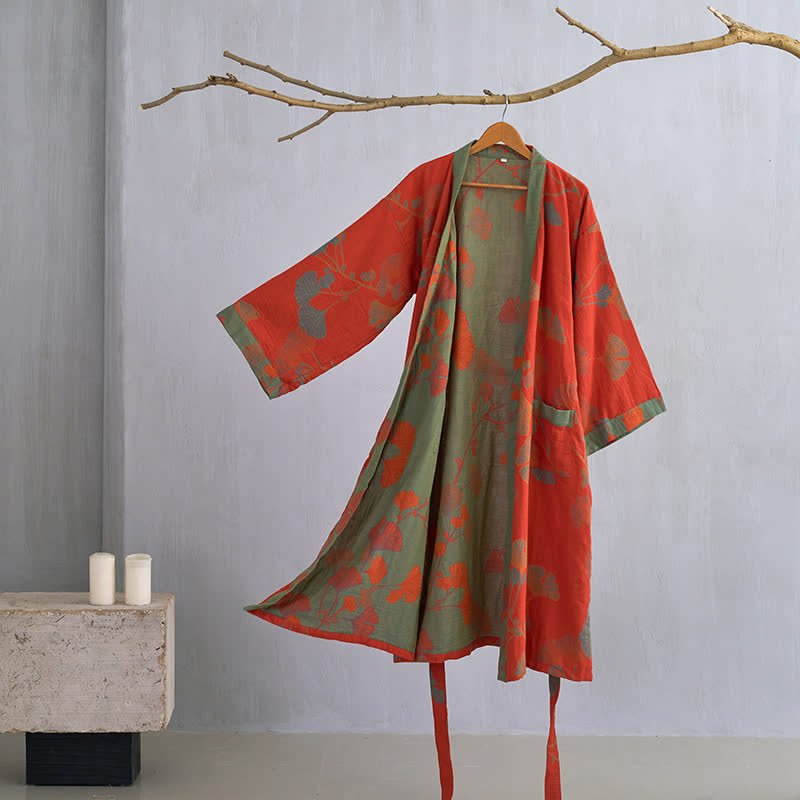 KIMORAE – Reversible Cotton Kimono Bathrobe for All-Season Comfort