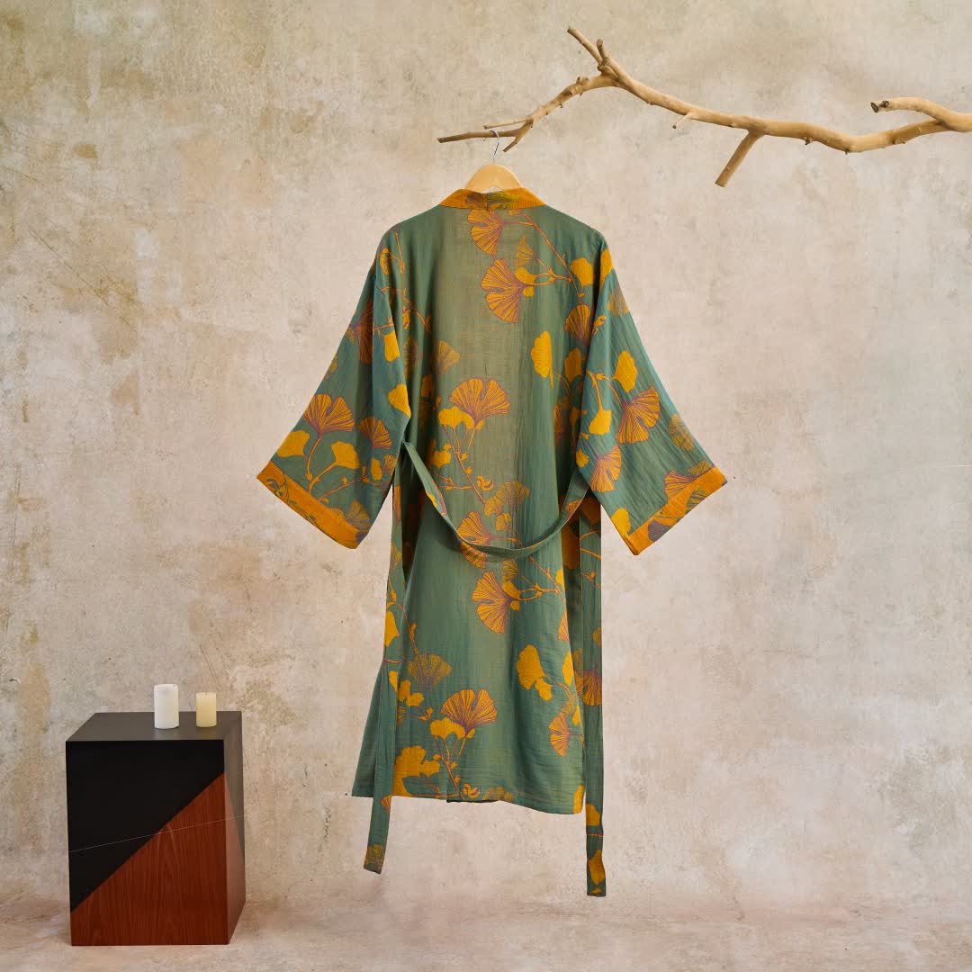 KIMORAE – Reversible Cotton Kimono Bathrobe for All-Season Comfort