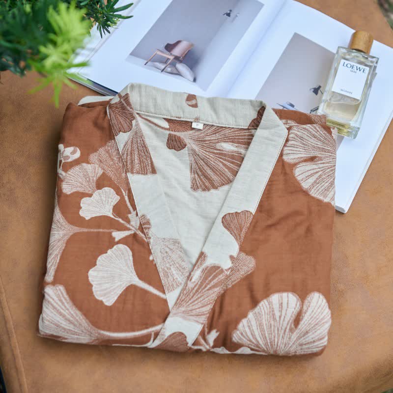 KIMORAE – Reversible Cotton Kimono Bathrobe for All-Season Comfort