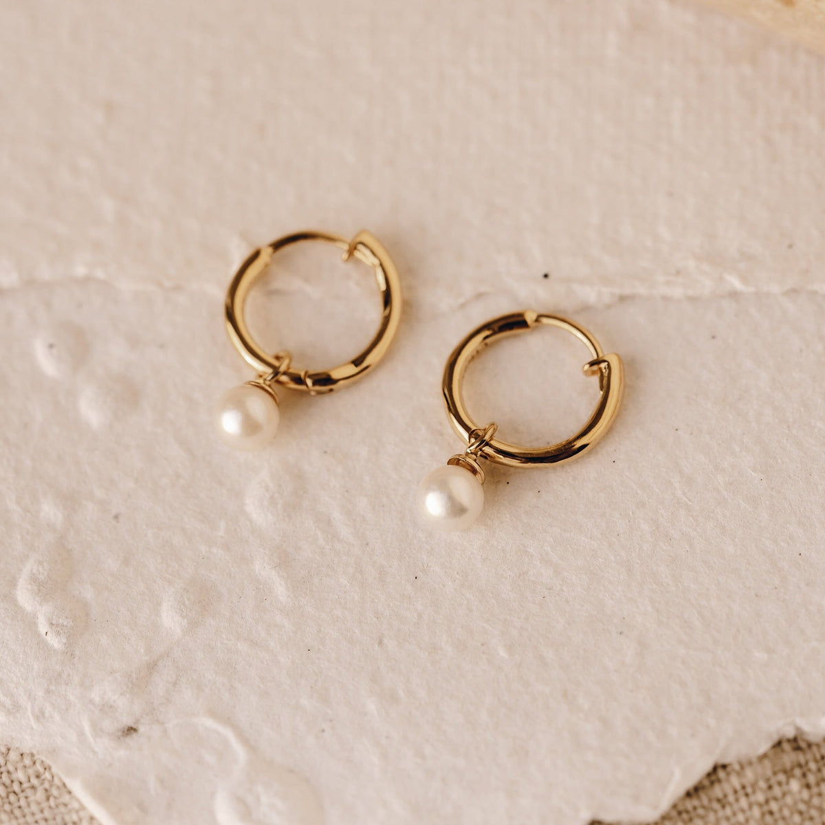 Pearl Huggie Earrings