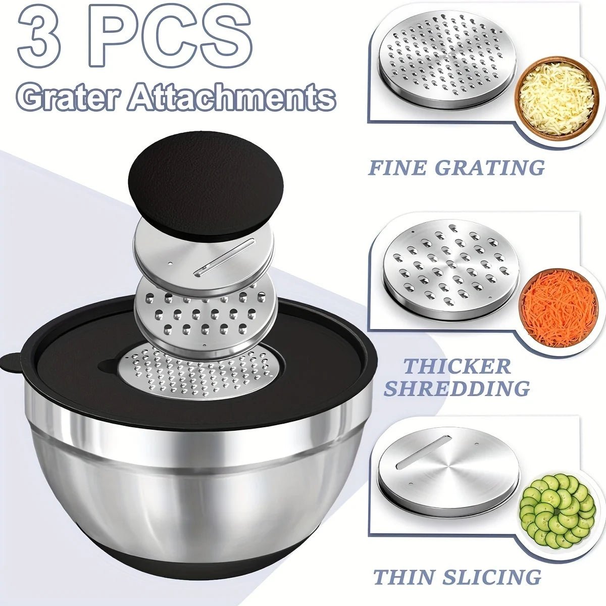 KITCHLY – Stainless Steel Mixing Bowl Set with Airtight Lids