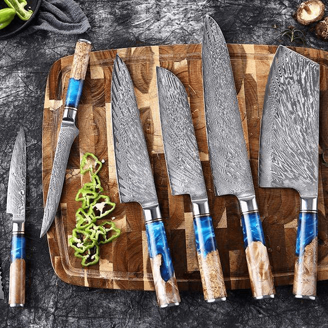 SAKUTO Japanese Knives Damascus Steel Kitchen Knife Magnetic Knives Block/Holder （separate purchase）