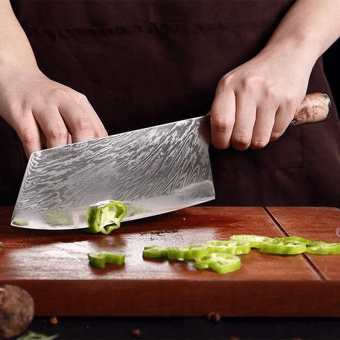 SAKUTO (作東) Japanese Damascus Steel Kitchen Knife Set With Blue Handle