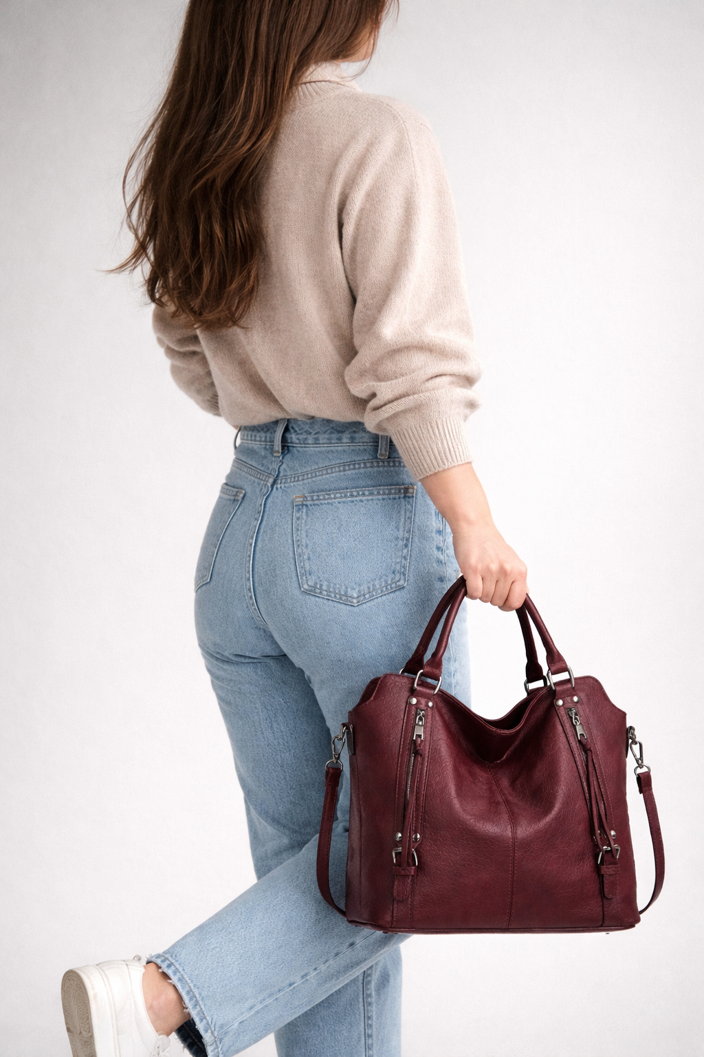 large tote bag for school with zipper | Cuneo