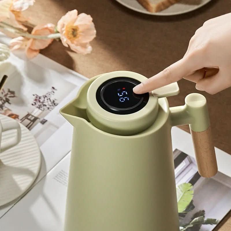 Lattea – Thermal Jug with Temperature Display, Leak-Proof Design & Wooden Handle