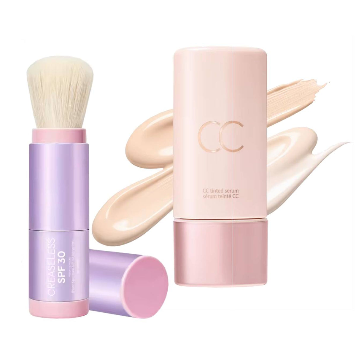 Summer skin essentials - CC color-correcting tinted serum + creaseless setting powder