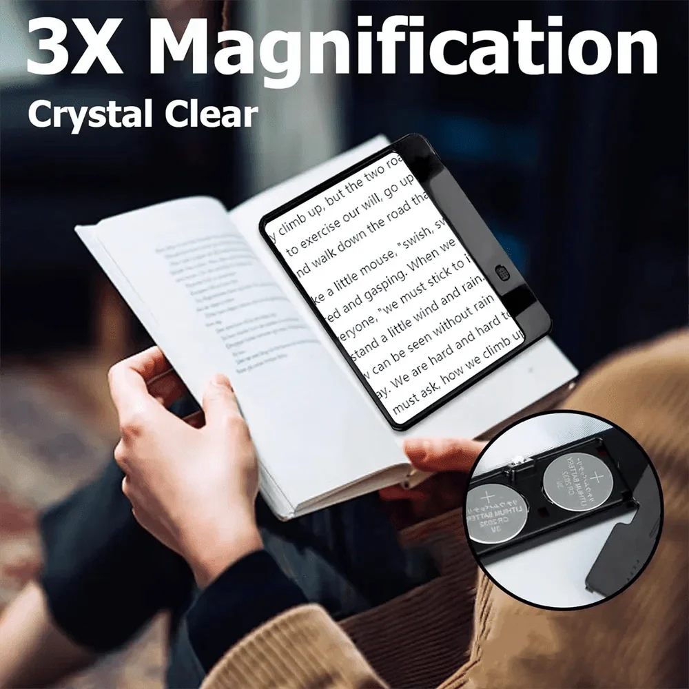 LITPAGE – 3X LED Full-Page Reading Magnifier Sheet