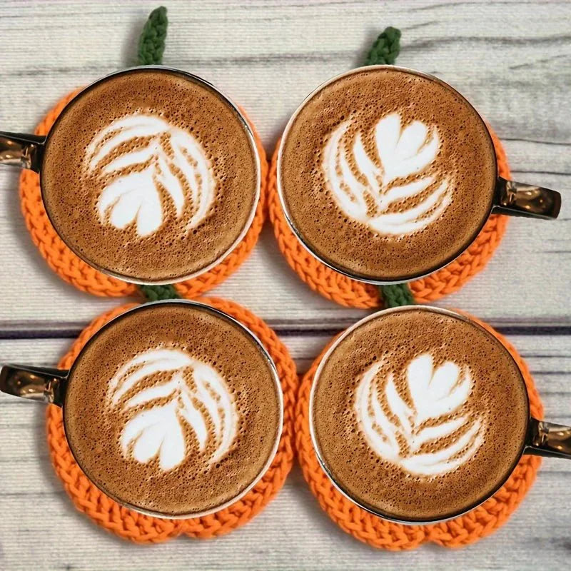 LOOMORA – Handmade Crochet Pumpkin Coasters for Fall Table Decor