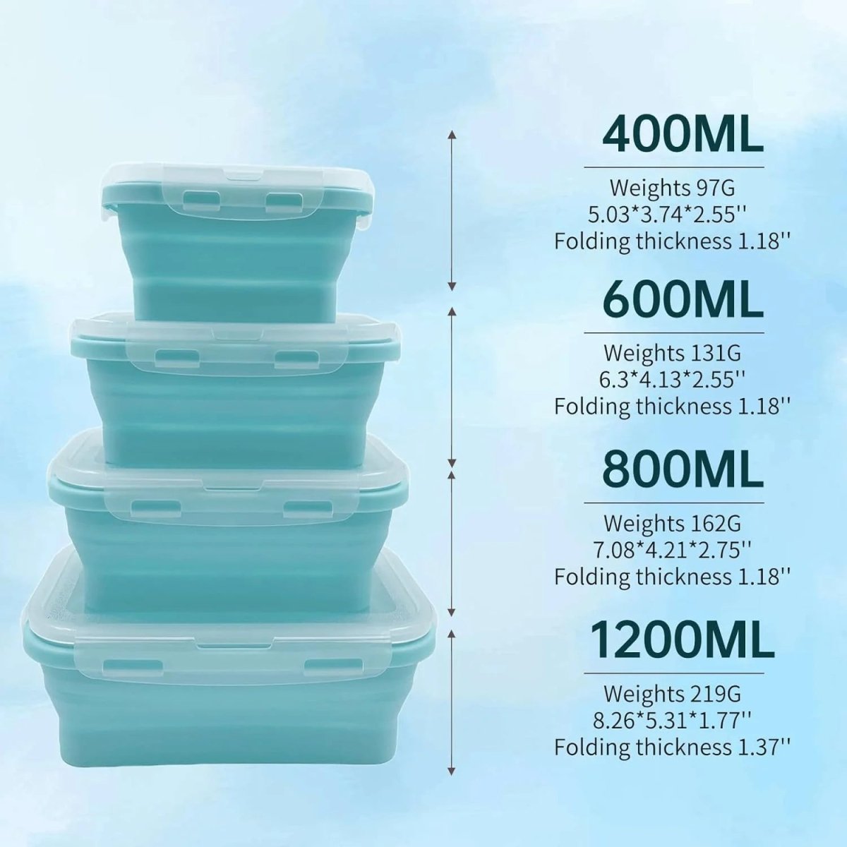LUNCHFOLD – Collapsible Silicone BPA-Free Food Lunch Box Set