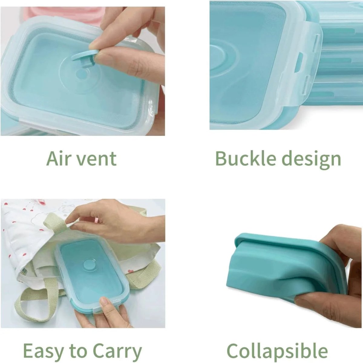 LUNCHFOLD – Collapsible Silicone BPA-Free Food Lunch Box Set