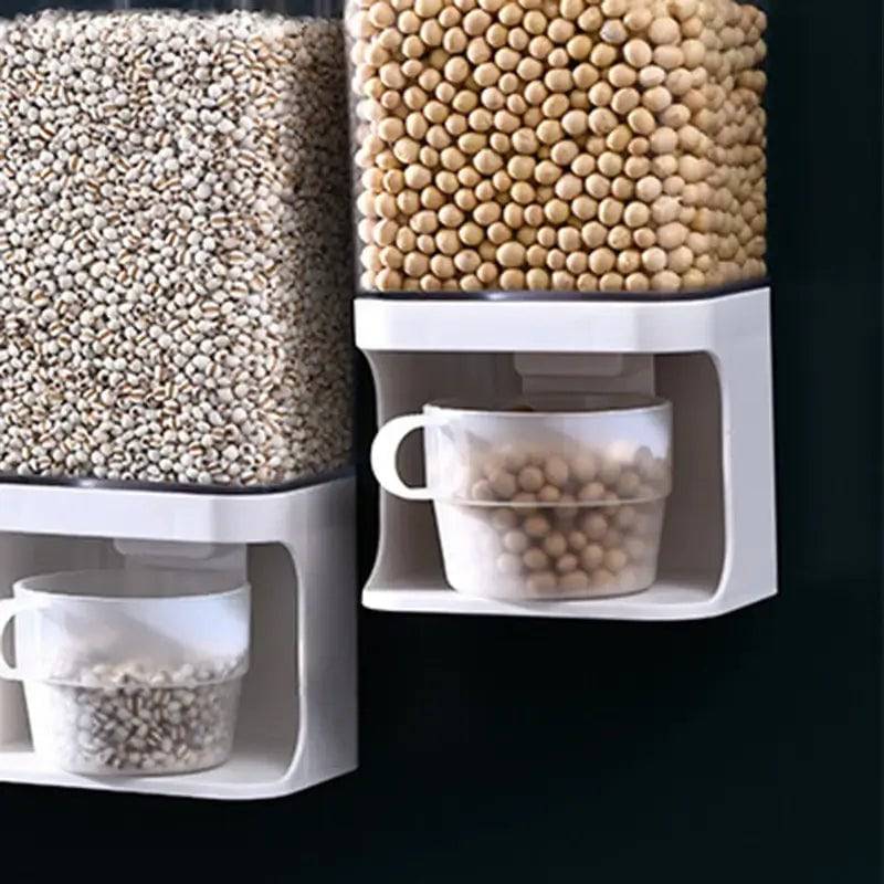 Wall-Mounted Clear Plastic Cereal and Dry Food Dispenser