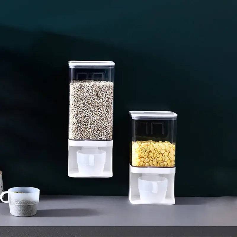 Wall-Mounted Clear Plastic Cereal and Dry Food Dispenser