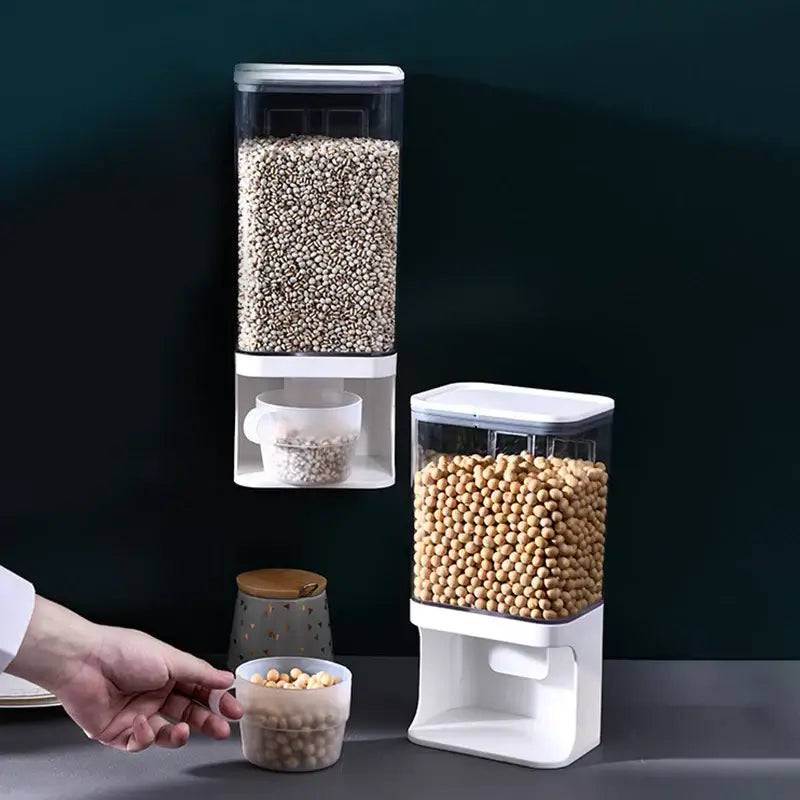 Wall-Mounted Clear Plastic Cereal and Dry Food Dispenser