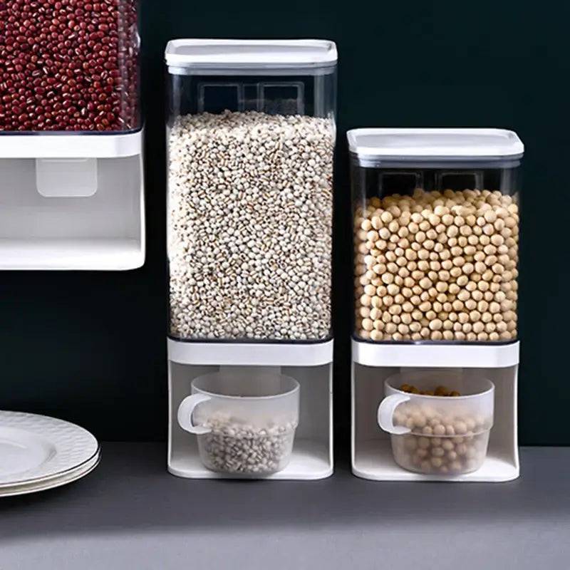 Wall-Mounted Clear Plastic Cereal and Dry Food Dispenser