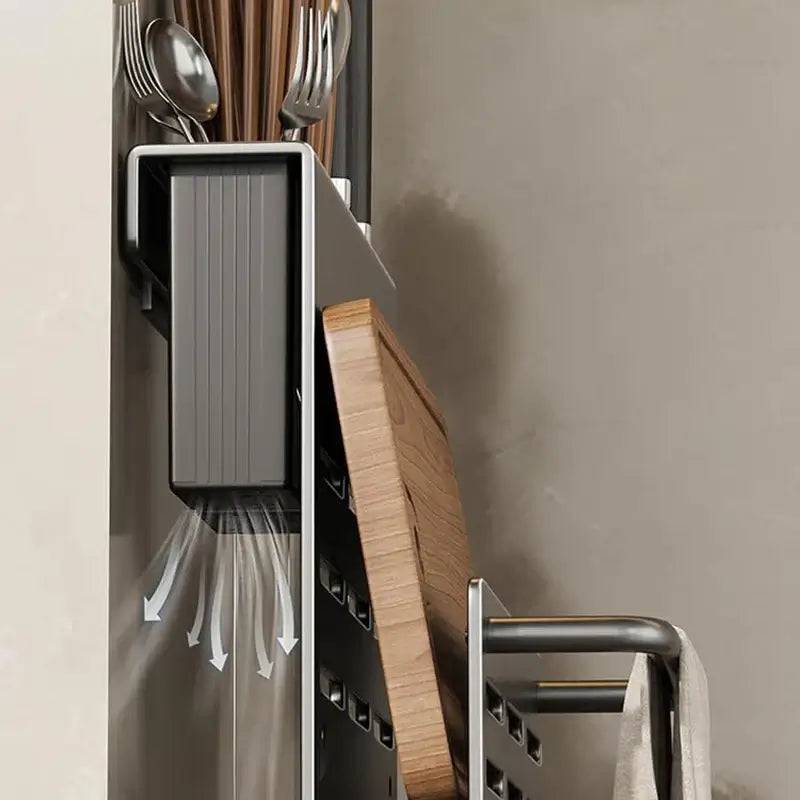 Multi-Purpose Kitchen Storage Rack with Spice and Knife Holder