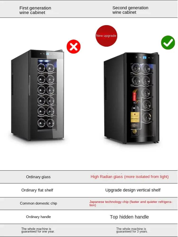 Electronic Constant Temperature Wine Cabinet with 5-Tier Storage and Coated Glass Door
