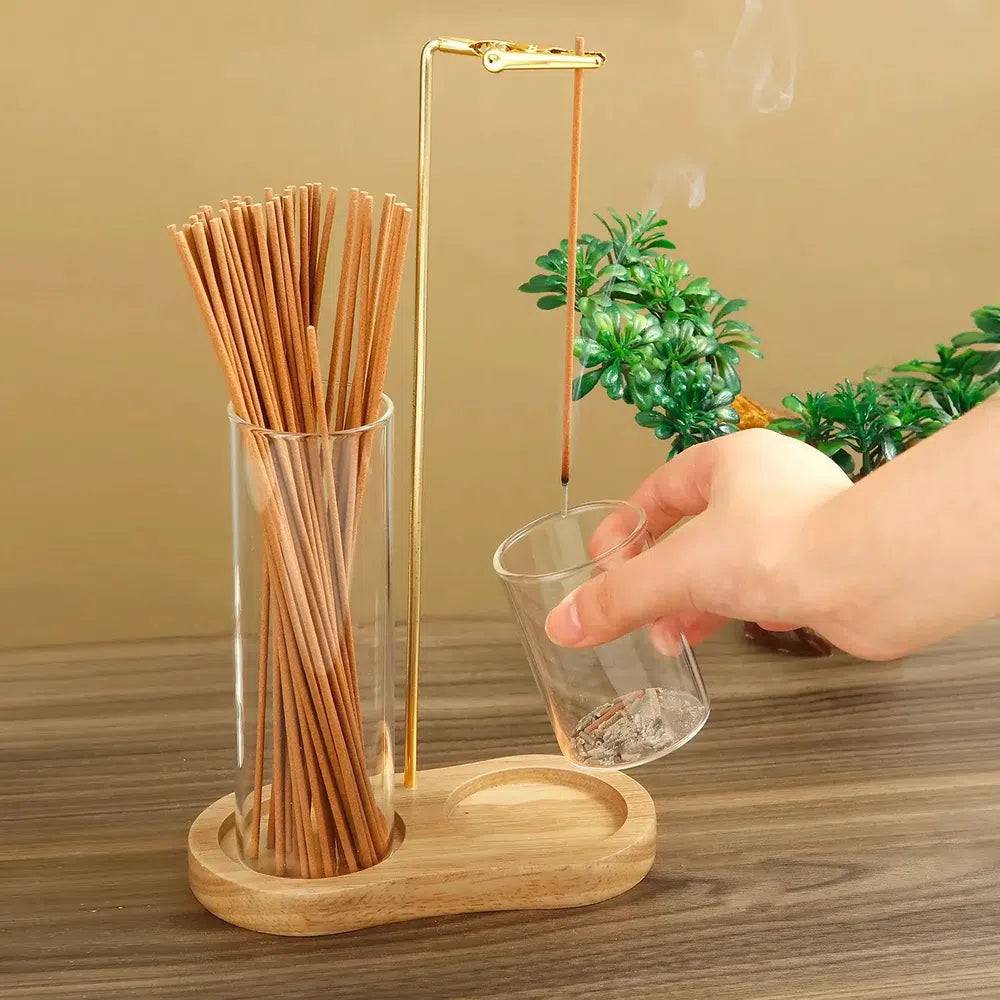 Elegant Glass Incense Holder with Ash Catcher