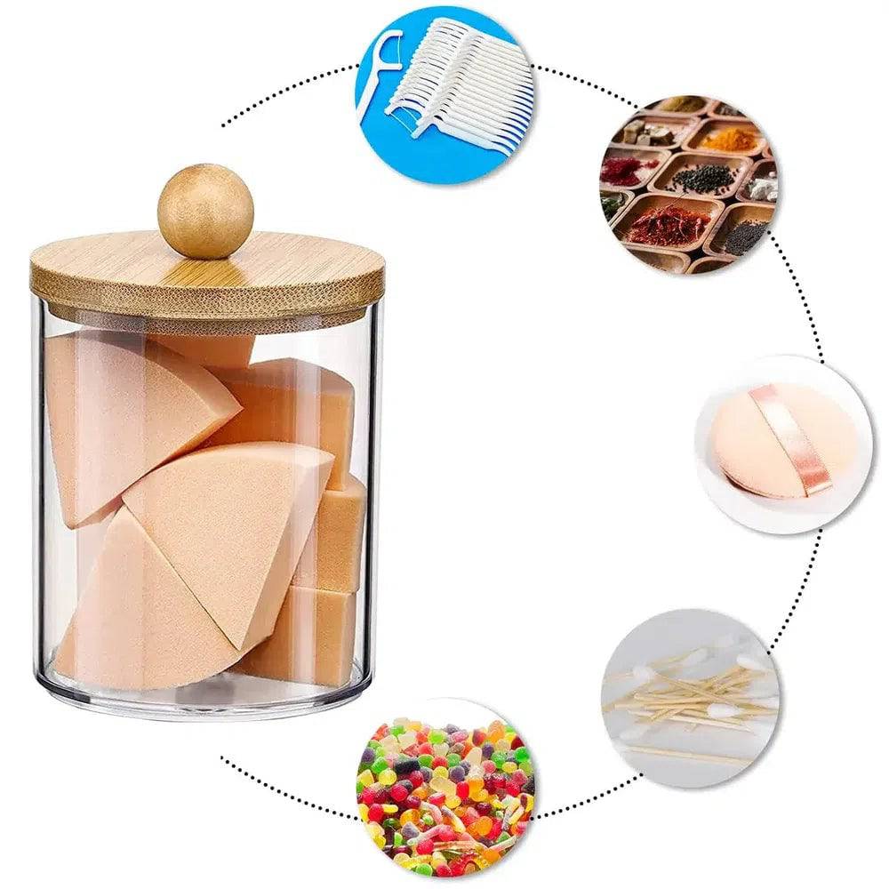 3Pcs Acrylic Cotton Swab Storage Box