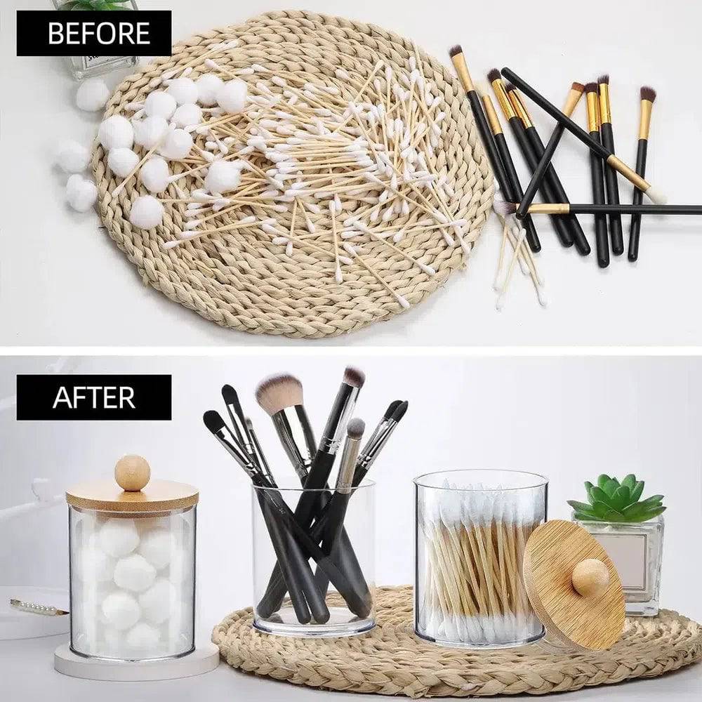 3Pcs Acrylic Cotton Swab Storage Box