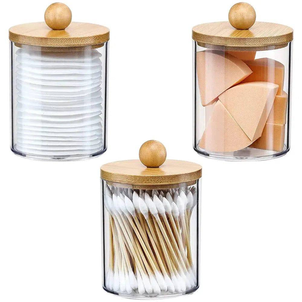 3Pcs Acrylic Cotton Swab Storage Box