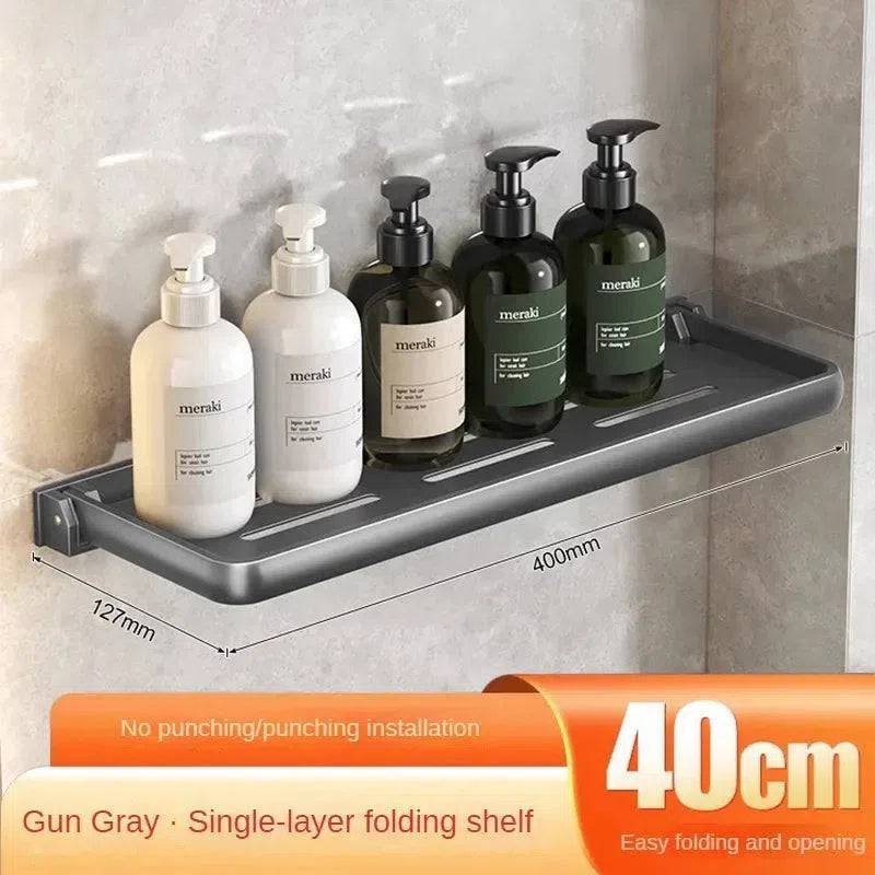 Foldable Wall-Mounted Shower Organiser Rack