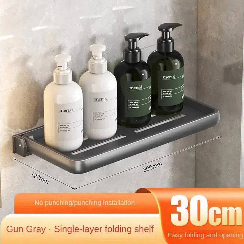 Foldable Wall-Mounted Shower Organiser Rack