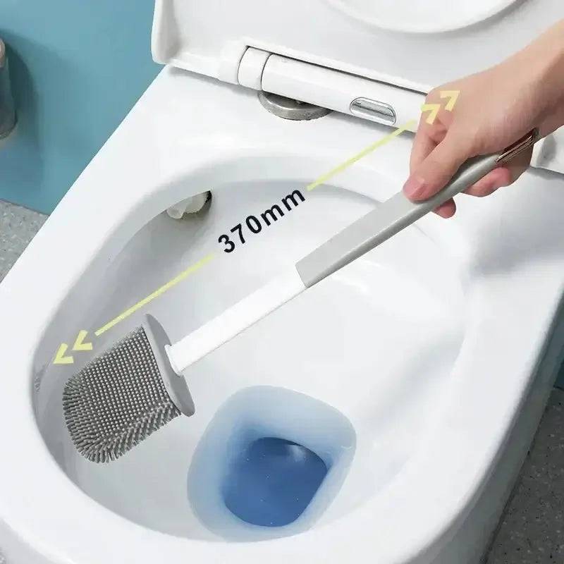 2-in-1 Silicone Toilet Brush with Long Handle