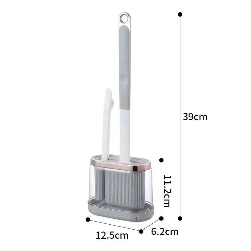 2-in-1 Silicone Toilet Brush with Long Handle