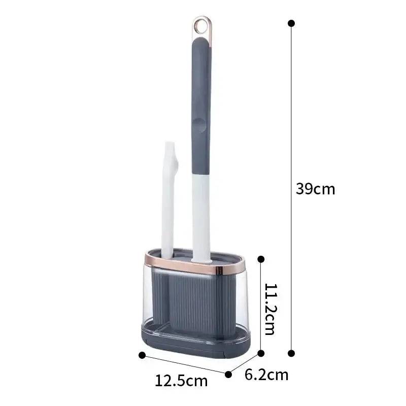 2-in-1 Silicone Toilet Brush with Long Handle