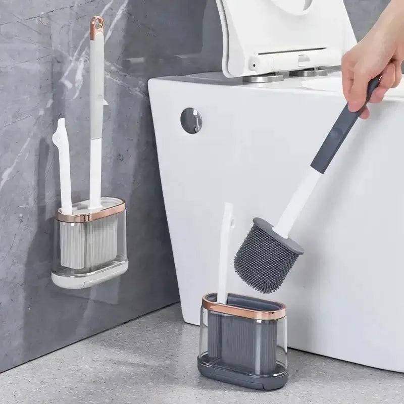 2-in-1 Silicone Toilet Brush with Long Handle