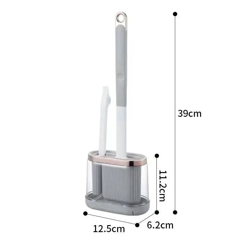2-in-1 Silicone Toilet Brush with Long Handle