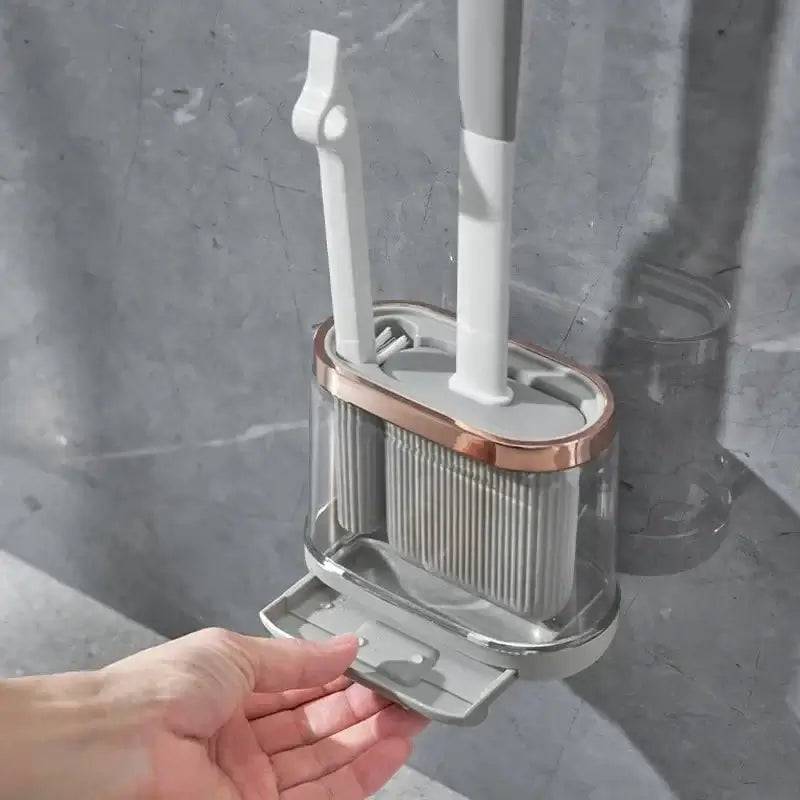 2-in-1 Silicone Toilet Brush with Long Handle