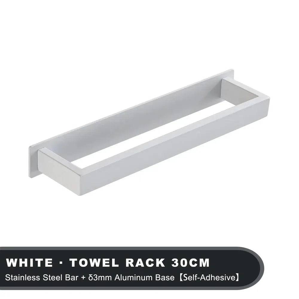 Matt Black Stainless Steel Self-Adhesive Towel Rack