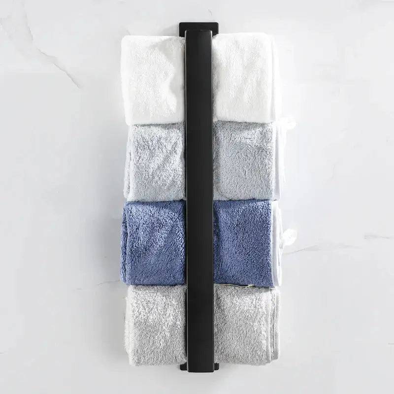 Matt Black Stainless Steel Self-Adhesive Towel Rack
