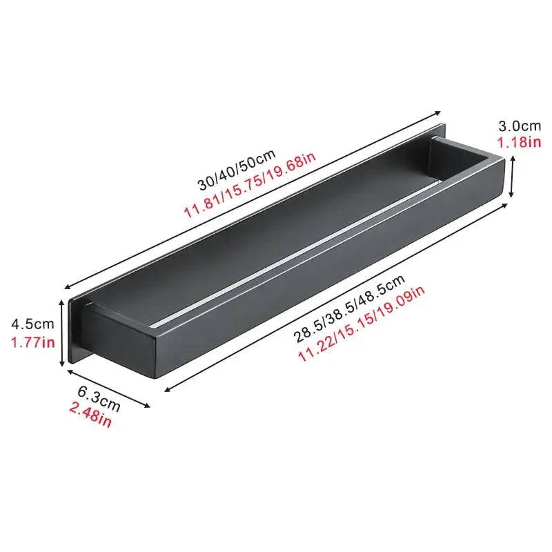 Matt Black Stainless Steel Self-Adhesive Towel Rack