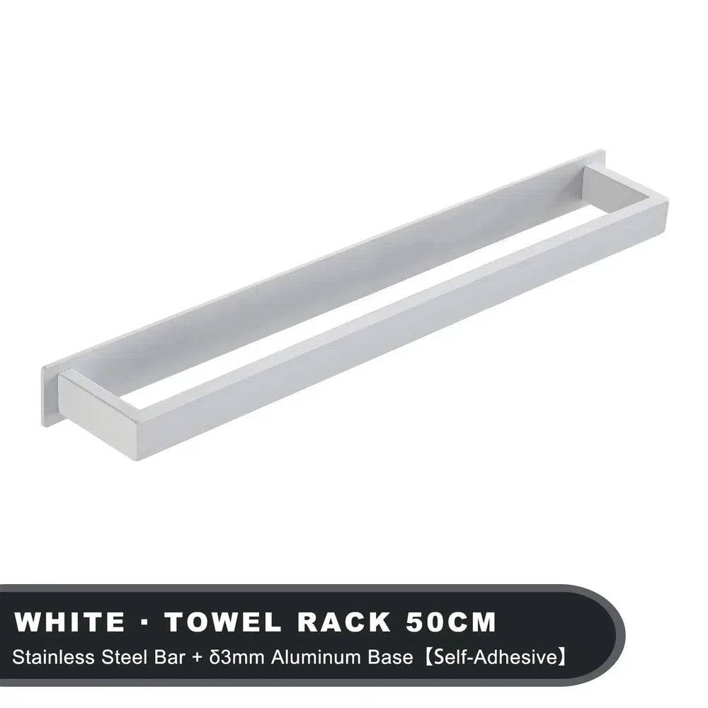Matt Black Stainless Steel Self-Adhesive Towel Rack