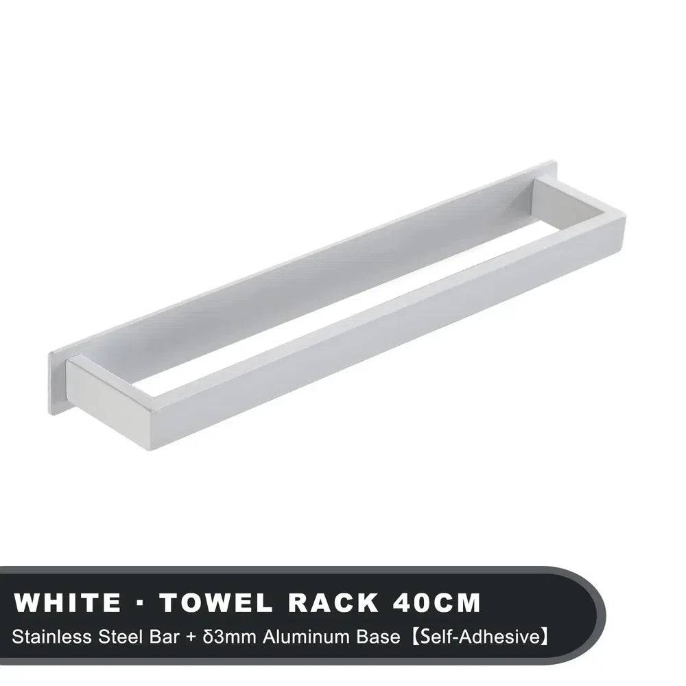 Matt Black Stainless Steel Self-Adhesive Towel Rack