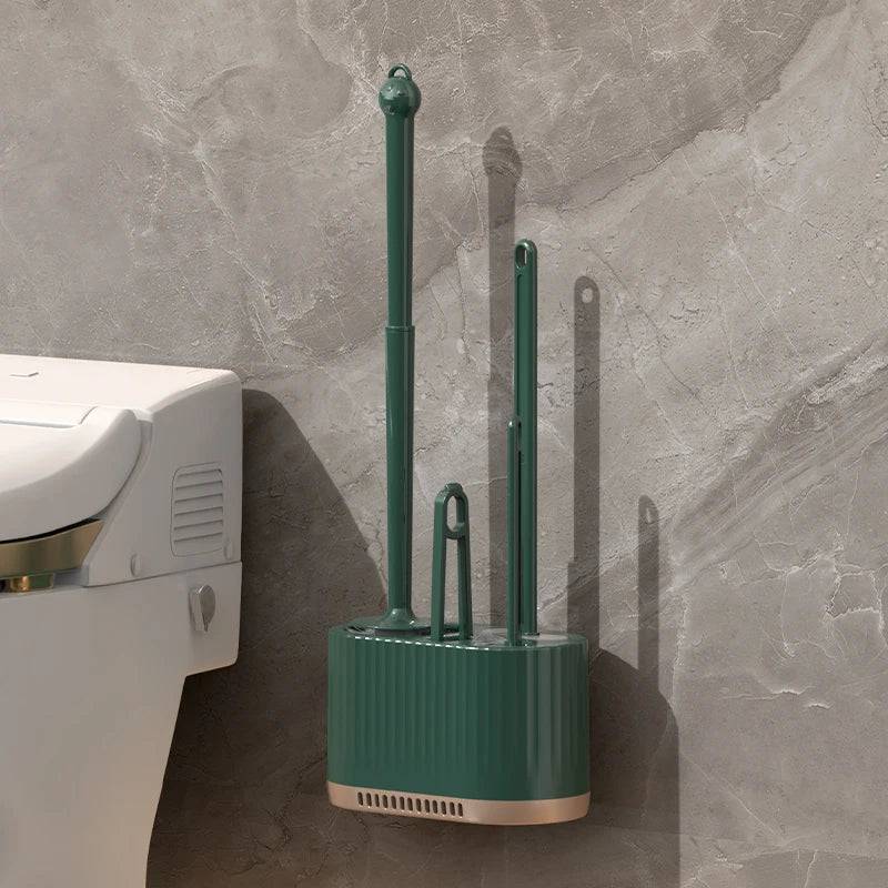 Wall-Mounted Toilet Cleaning Set
